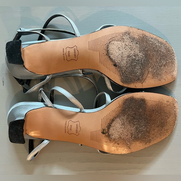 Stuart Weitzman Silver Strappy Heels size 9 - Picture 7 of 8